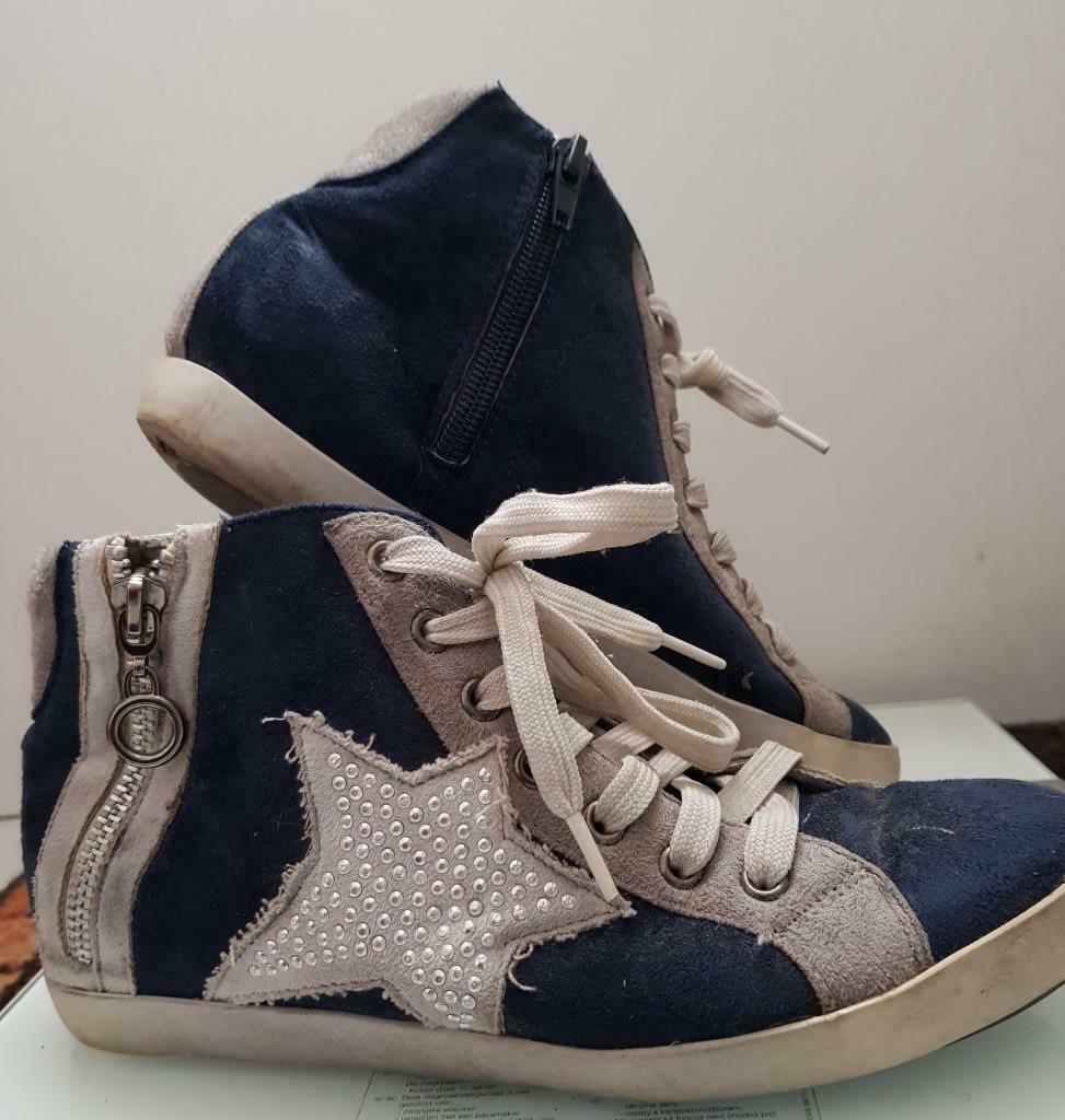 Chaussures bleu et grises taille 37, Sneakers et Baskets, Enlèvement, Sans, Porté