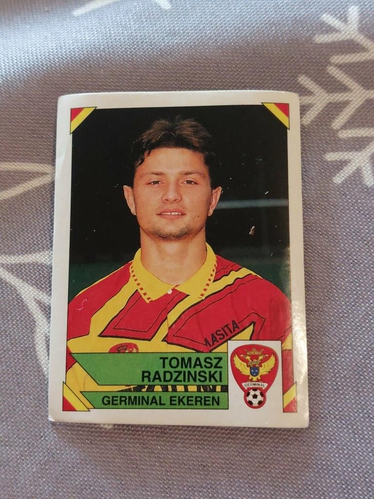Panini / Sticker / Tomaz Radzinski / Germinal ekeren / 1995, Verzamelen, Sportartikelen en Voetbal, Verzenden, Poster, Plaatje of Sticker