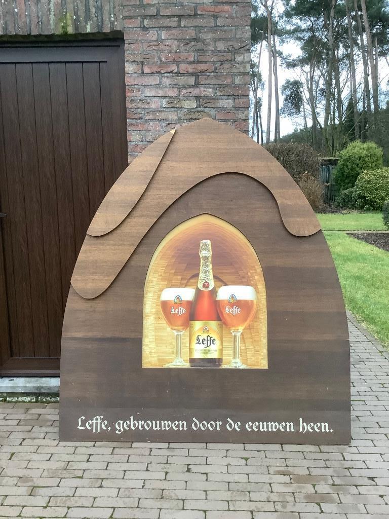 houten reclamebord leffe, Verzamelen, Ophalen, Gebruikt, Reclamebord, Plaat of Schild, Leffe