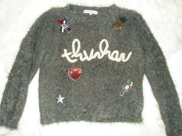 Leuke zachte kakikleurige trui met badges-Lola&Lisa-M, Kleding | Dames, Ophalen of Verzenden, Gedragen, Maat 38/40 (M)