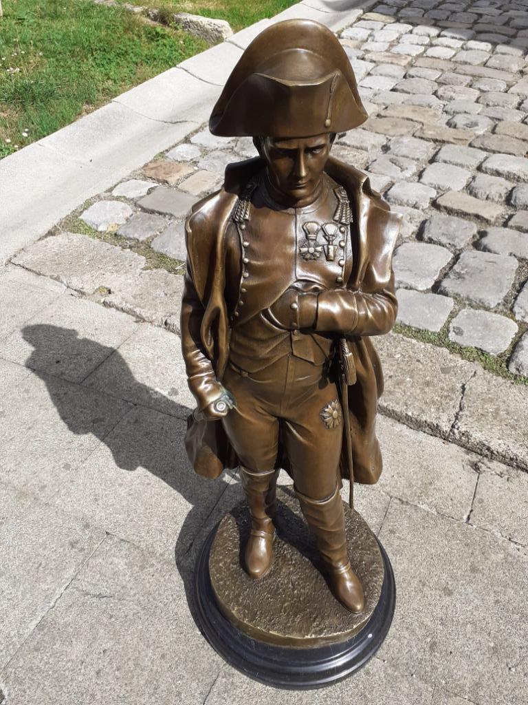 GROOT BRONZEN BEELD VAN NAPOLEON GESIGNEERD, Ophalen, Brons