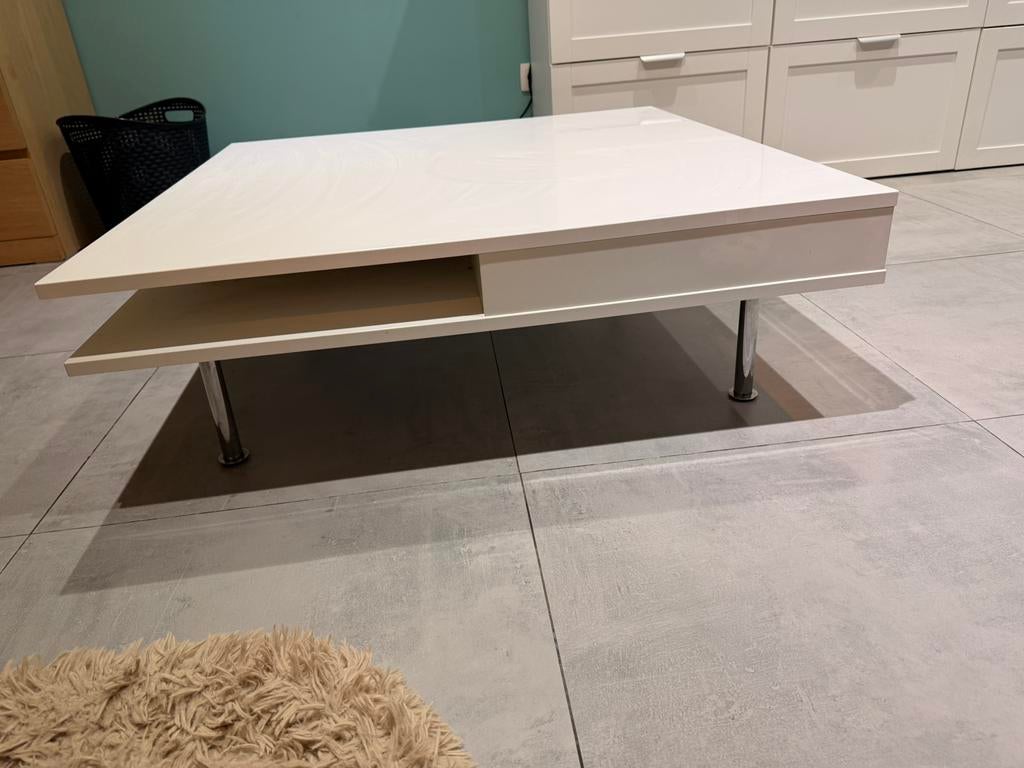 Ikea TOFTERYD salontafel wit, Huis en Inrichting, Tafels | Salontafels, Ophalen, 50 tot 100 cm, Vierkant, 50 tot 100 cm