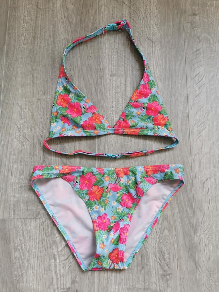 Bikini flamingo - maat 134, Ophalen of Verzenden, Gebruikt, Meisje, Sport- of Zwemkleding