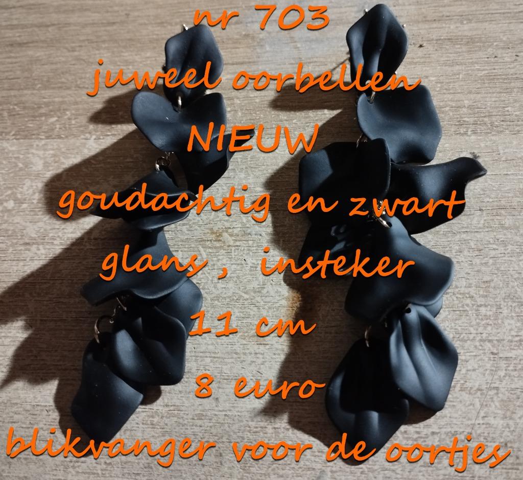 703. Juweel : oorbellen , NIEUW ,  verzending inbegrepen, Overige materialen, Verzenden, Zwart, Nieuw