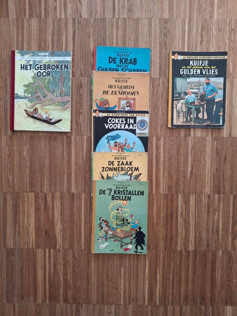 7 strips Kuifje (1 eerste druk & hardcover Het Gebroken Oor), Boeken, Stripverhalen, Meerdere stripboeken, Ophalen of Verzenden