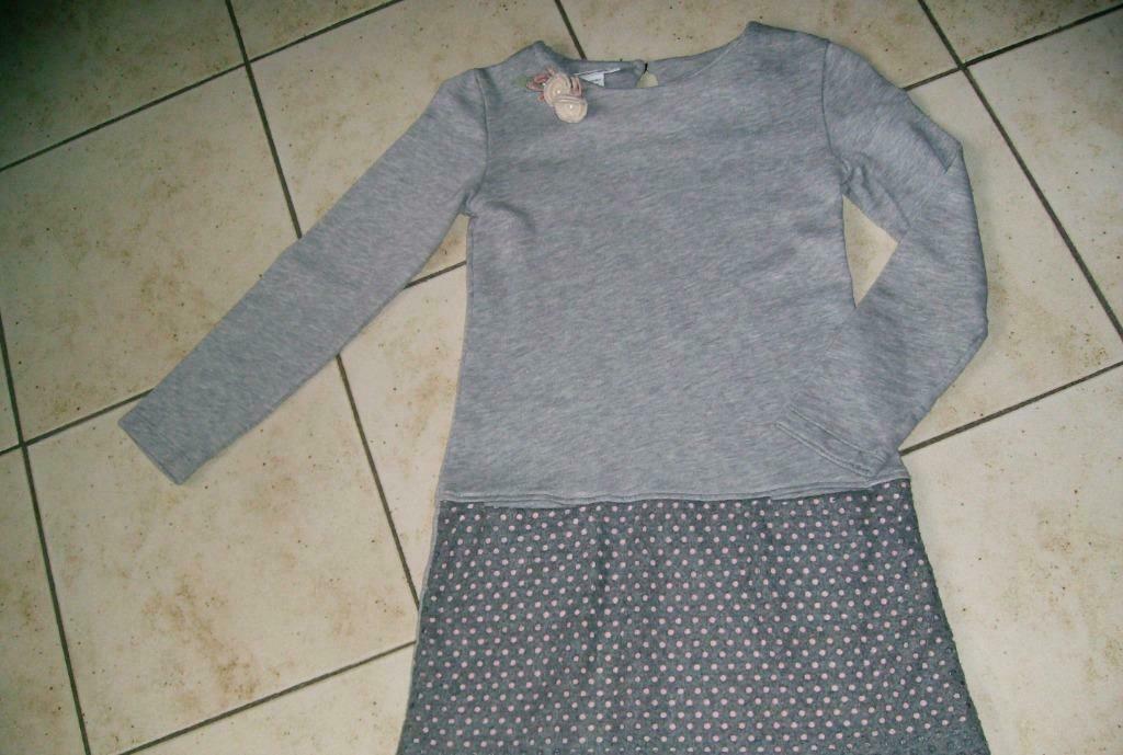 grijs kleedje mt 140, Ophalen of Verzenden, Gebruikt, Meisje, Jurk of Rok