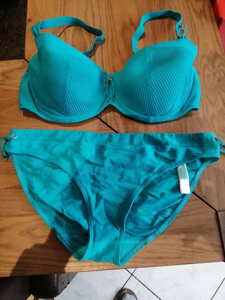 bikini appelblauw merk prima donna swim - maat eu 80d, Prima Donna, Ophalen of Verzenden, Gedragen, Bikini