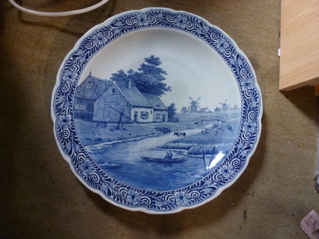 bord delfts blauw, 40 cm boerderijzicht, Enlèvement
