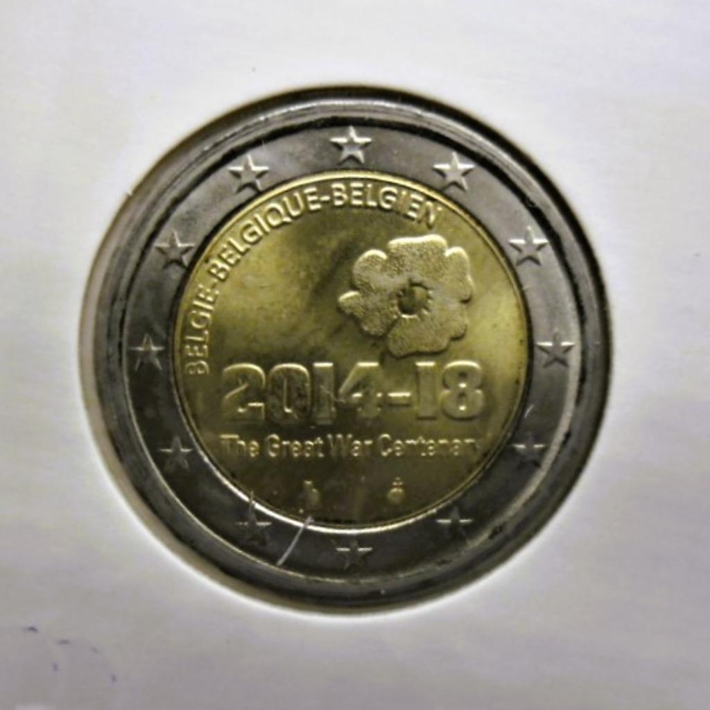 2 euro commémorative Belgique 2014 1er guerre mondiale, Timbres & Monnaies, Monnaies | Europe | Monnaies euro, Monnaie en vrac