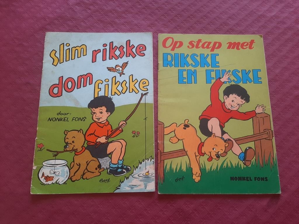 2 x Rikske en Fikske – Vintage Stripboekjes van Nonkel Fons, Enlèvement ou Envoi, Utilisé