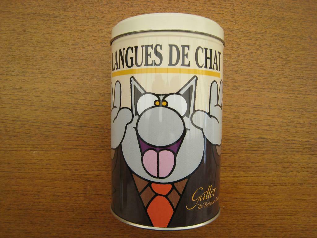 Boîte ancienne en métal Le Chat, Collections, Boîte en métal, Envoi, Utilisé, Biscuits, Autres marques