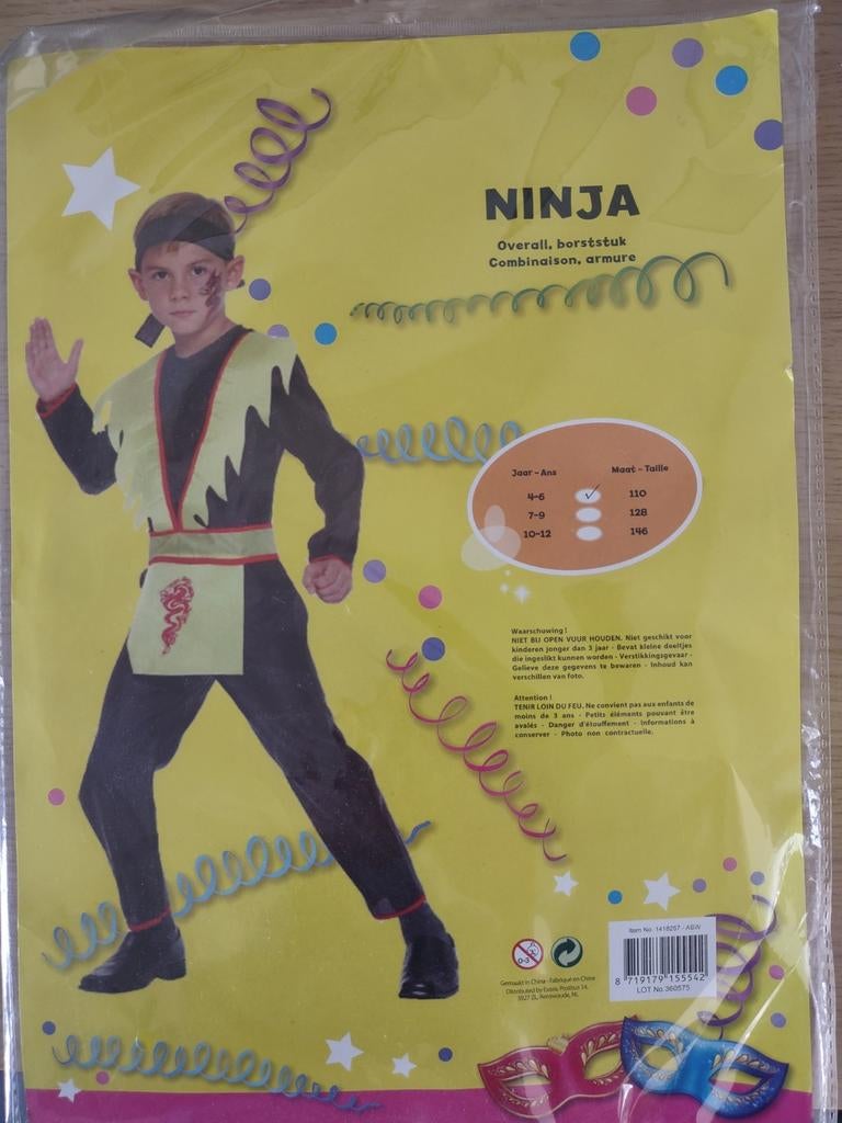 Ninja overall - 4 tot 6 jaar, Ophalen, Nieuw