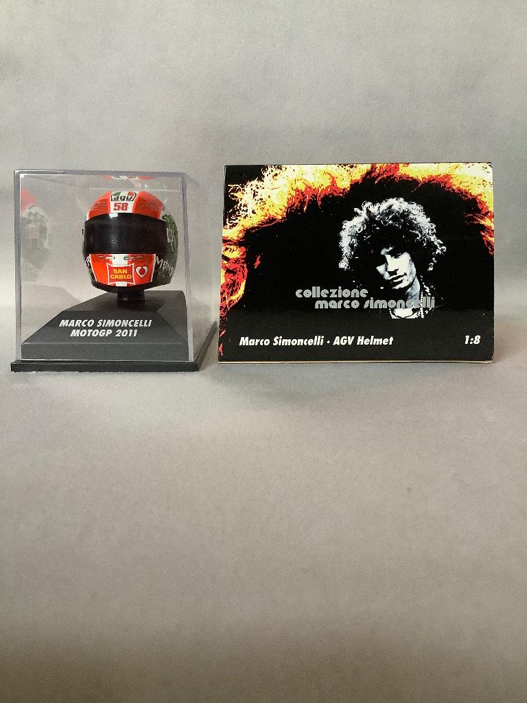 Casque Minichamps 1:8 Marco Simoncelli, Collections, Enlèvement ou Envoi, Neuf, Autres types