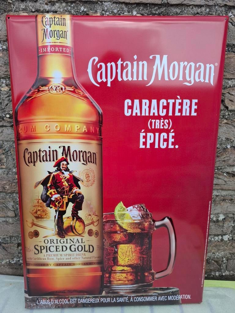 Groot Reclamebord Captain Morgan rum (60 x 40 cm) nr 2, Verzamelen, Ophalen of Verzenden, Nieuw, Reclamebord