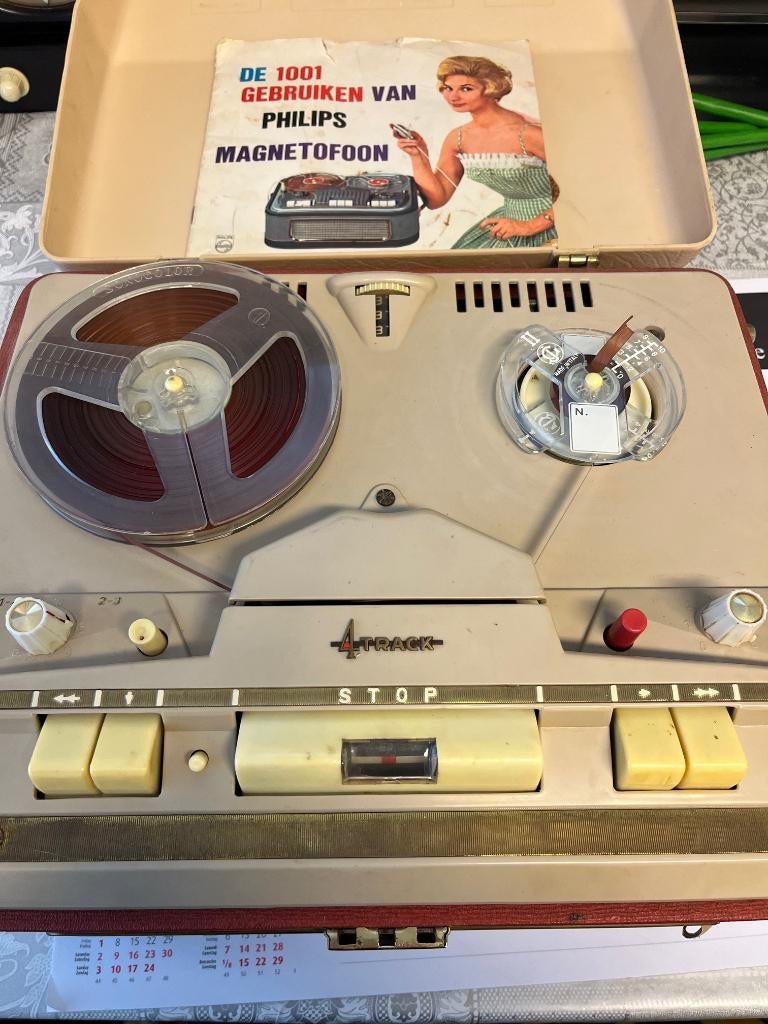 MAGNETOFOON 1960 Vintage  3541A, Audio, Tv en Foto, Bandrecorder, Ophalen, Bandrecorder, Met stofkap