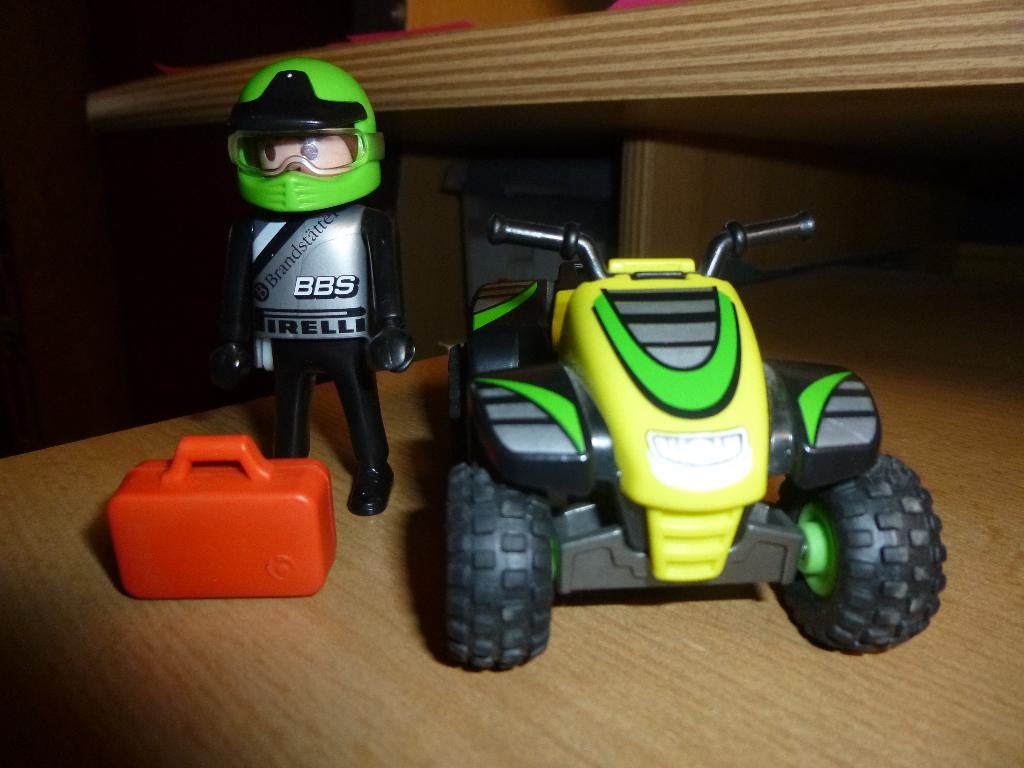 Pilote/Quad vert Playmobil 4427, Enlèvement ou Envoi, Utilisé