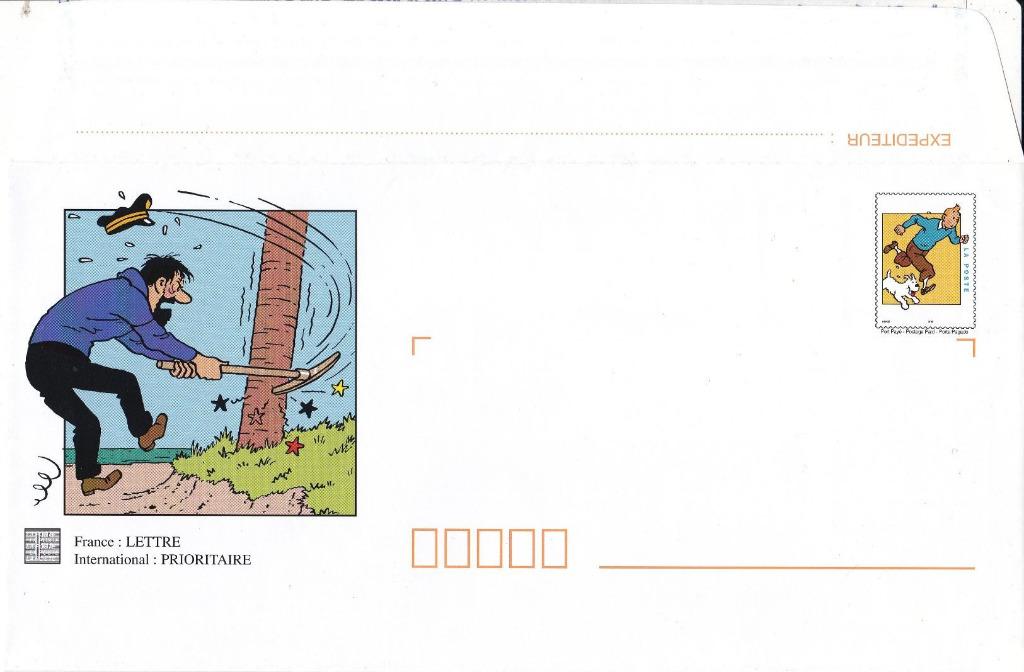 France  :  Prêt à poster neuf : Les aventures de Tintin, Ophalen of Verzenden, Kuifje
