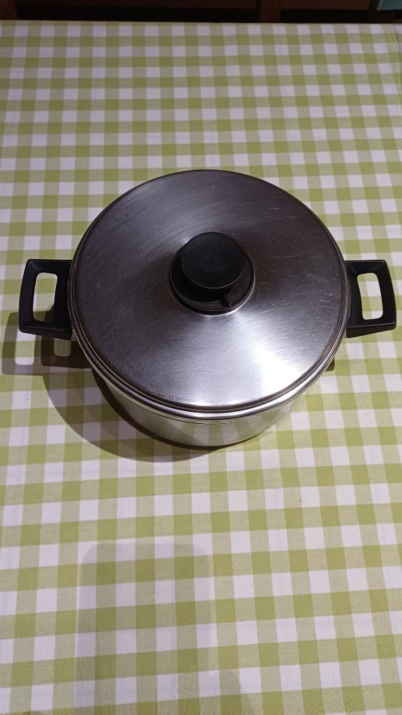 kookpot Demeyere 22 cm, Inox, Gebruikt, Keramische plaat, Pot, Bus of Blik