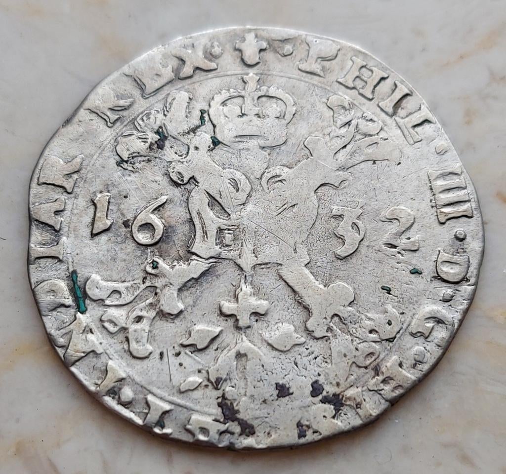 ¼ Patagon 1632 (Brugge) Philips IIII / Zeldzaam !, Postzegels en Munten, Munten | België, Ophalen of Verzenden, Losse munt, Zilver