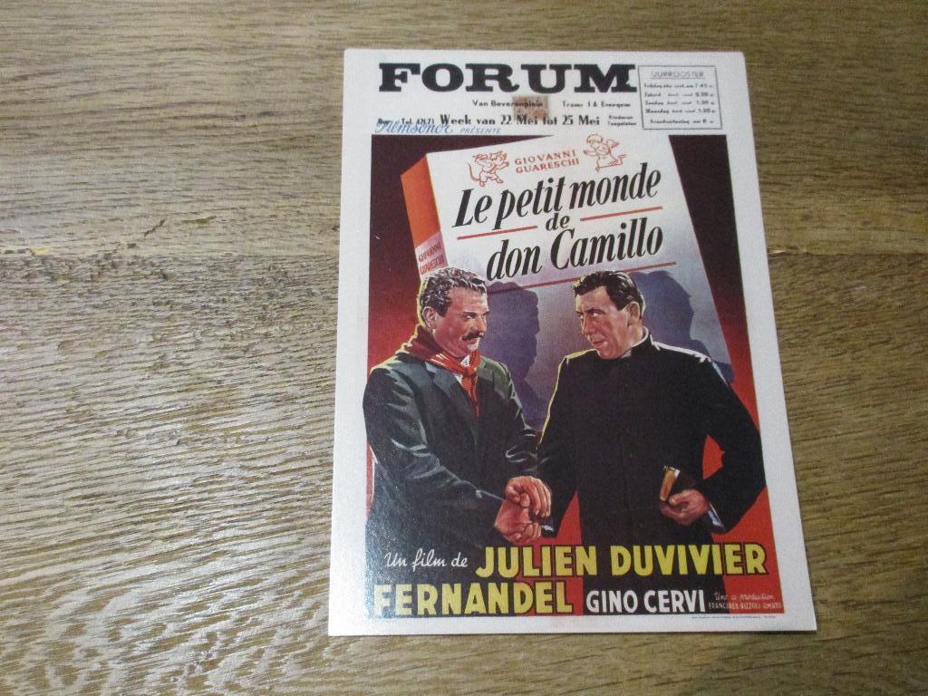 POSTKAART AFFICHE GENT FILMSTAD CINEMA FORUM FERNANDEL, Collections, Enlèvement ou Envoi, Comme neuf, Film, Photo ou Carte