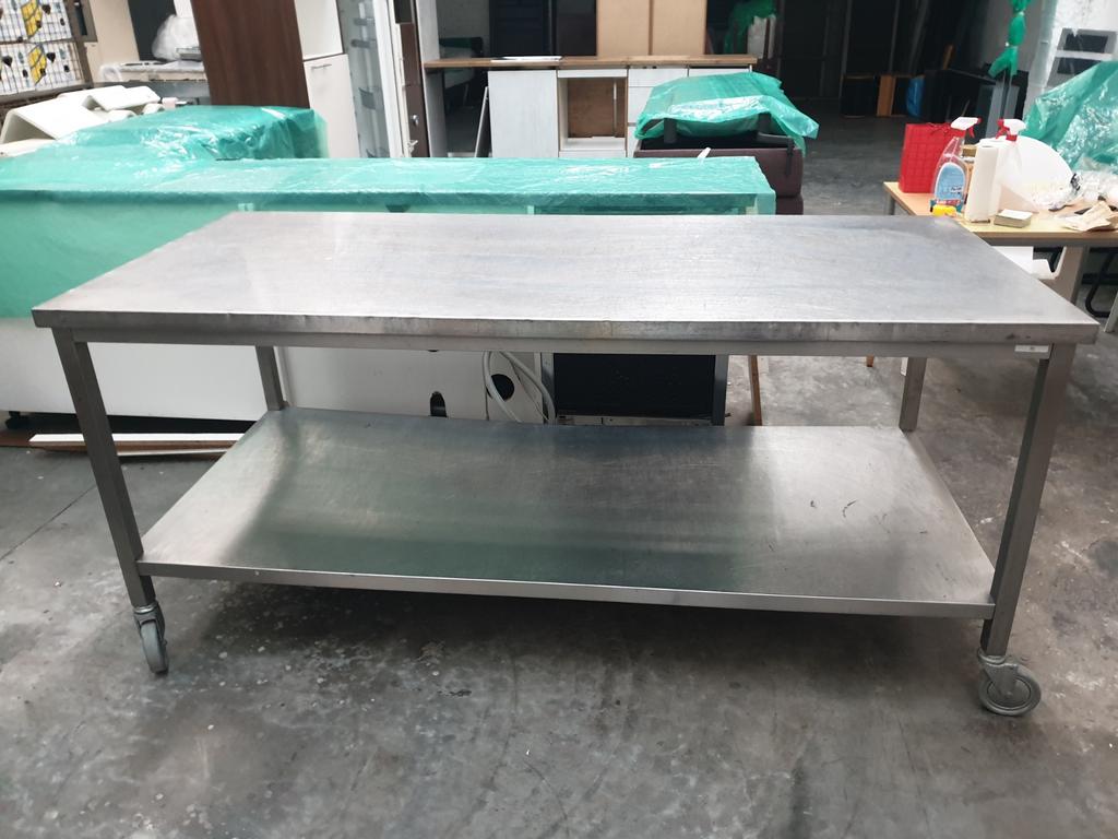 Inox wasbak tafels 160 x 90 cm en inox tafel 200 x 90 cm, Ophalen, Gebruikt