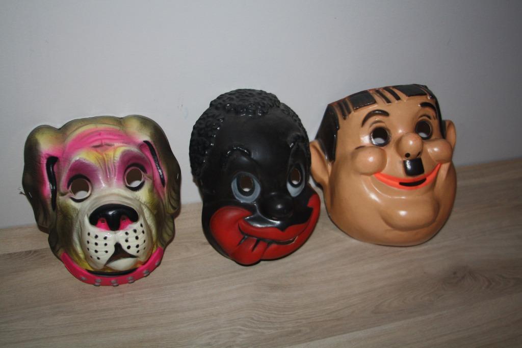3 zeer oude originele Cesar ( FR ) karnaval maskers, Ophalen of Verzenden, Gebruikt, Jongen of Meisje