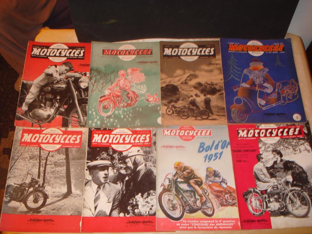 MOTOCYCLES Lot de 8 Anciennes Revues 1951, Livres, Enlèvement ou Envoi, Utilisé, Général