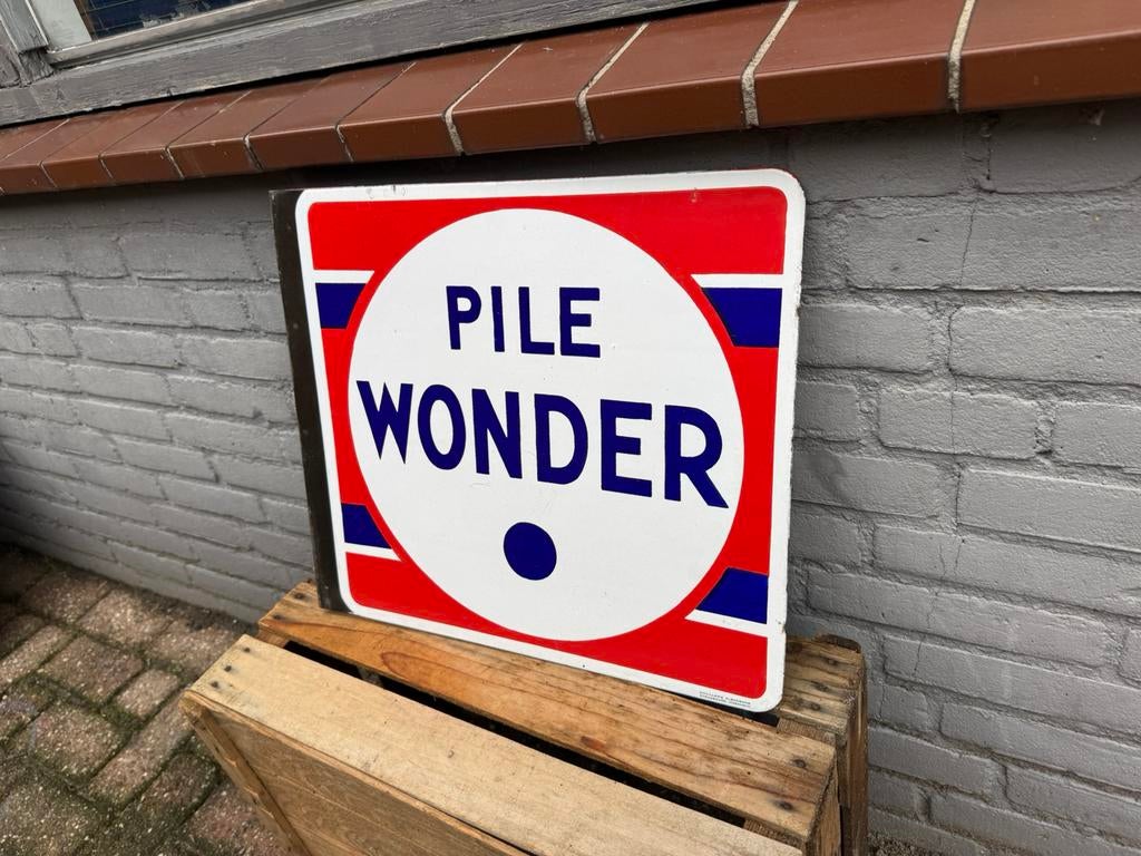 Panneau d'affichage en émail Pile Wonder, Enlèvement ou Envoi