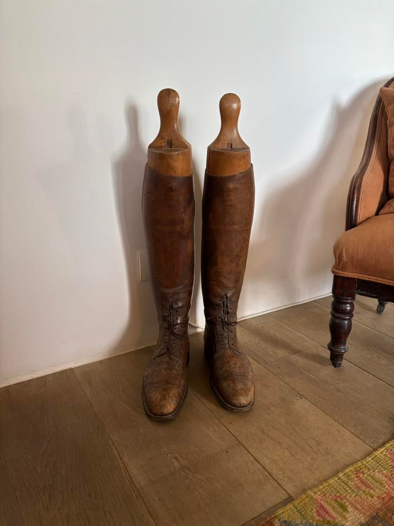 Antieke laarzen met originele mallen in perfecte staat, Antiek en Kunst, Ophalen of Verzenden