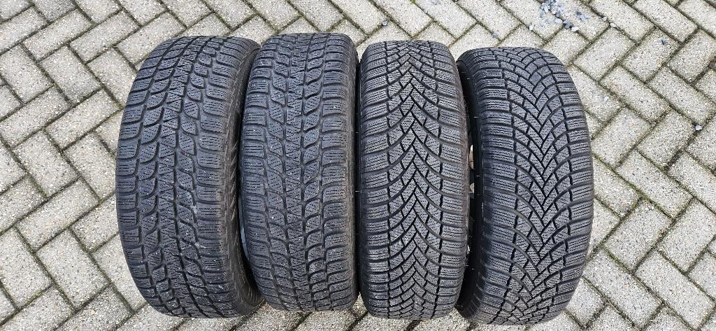 Velgen met winterbanden Bridgestone Blizzak 195/60-16, Auto-onderdelen, Banden en Velgen, Band(en), Winterbanden, 16 inch, 195 mm