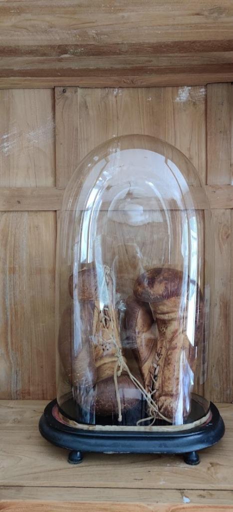 Coupole ovale ancienne en verre mince hauteur 55 cm - lxl 34, Enlèvement ou Envoi