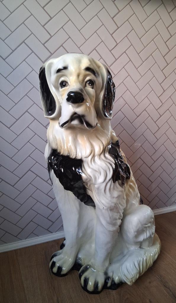 Groot vintage beeld Sint-Bernard hond, Ophalen