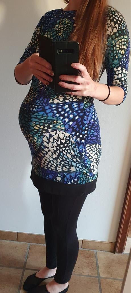 Jurk in stretchstof met toffe print en zwangerschapslegging, Kleding | Dames, Zwangerschapskleding, Anna Field, Ophalen of Verzenden
