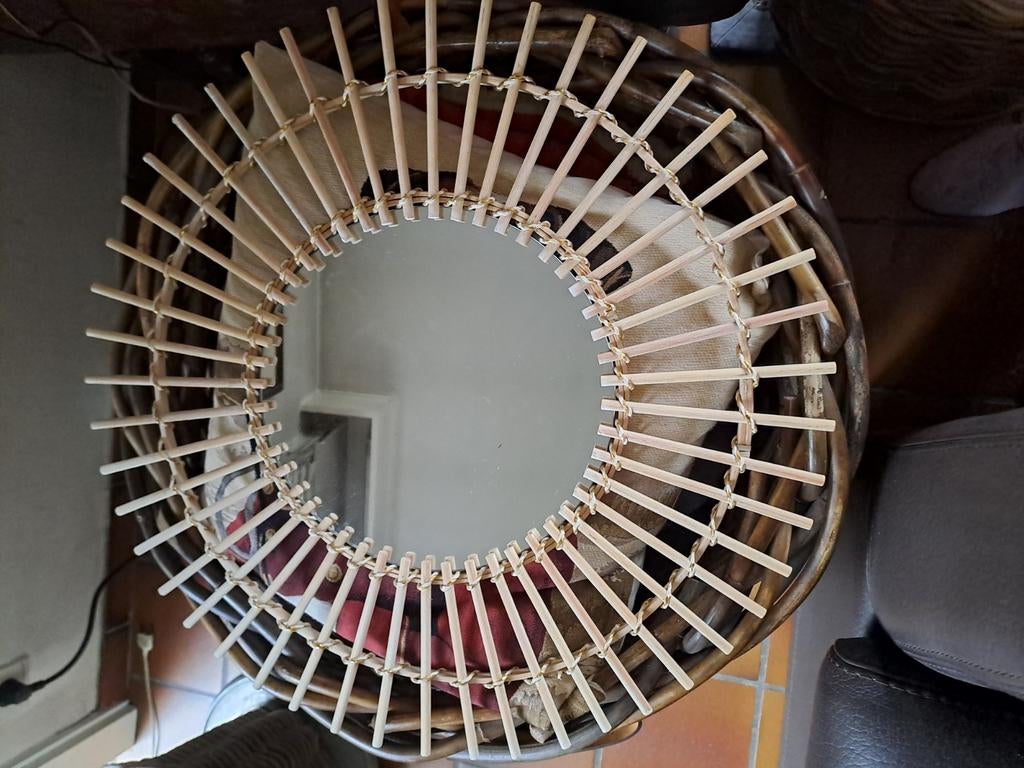 Maison du monde, zonvormige rotanspiegel, Ophalen, Zo goed als nieuw