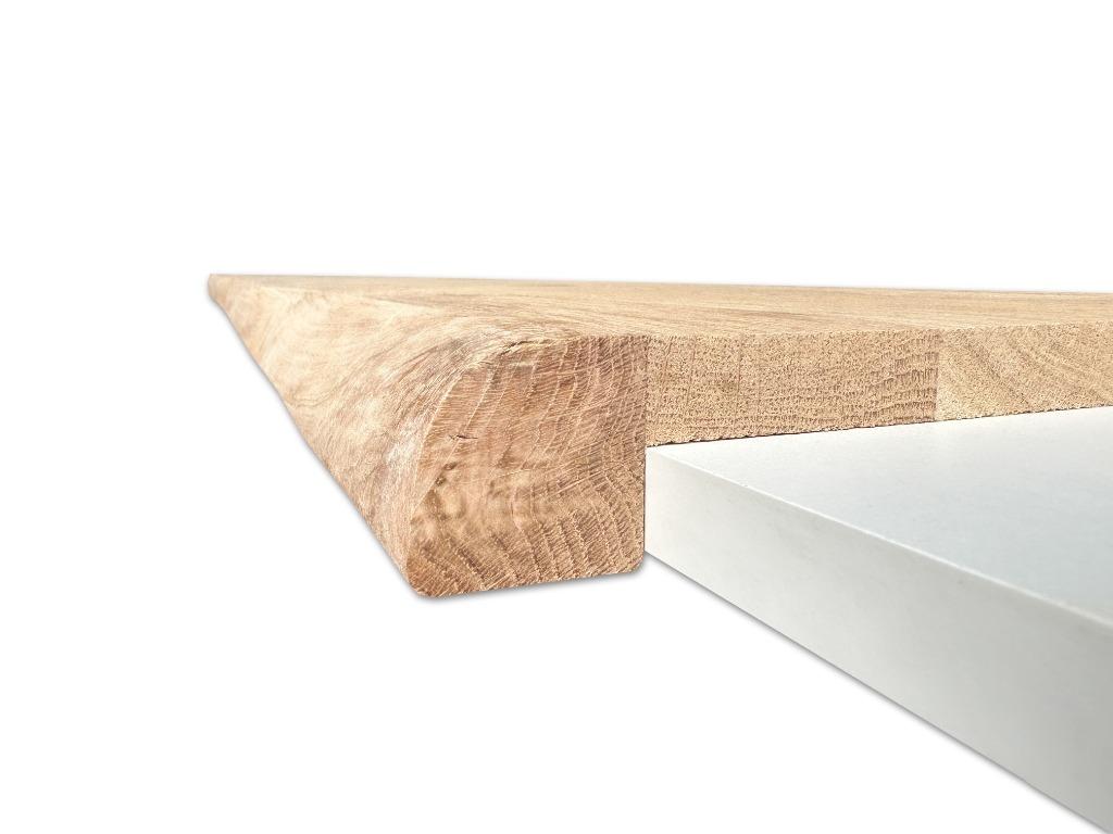Vensterbank - massief eiken - Boomkant - Op voorraad, Doe-het-zelf en Bouw, Plinten en Afwerking, Ophalen of Verzenden, Nieuw