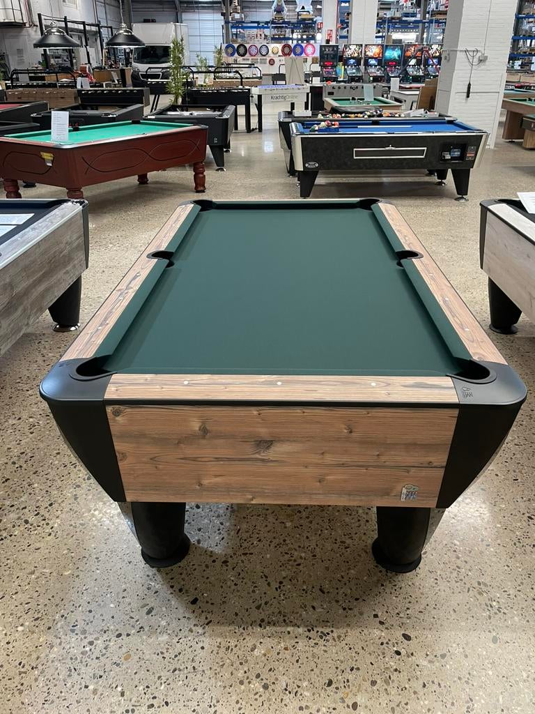 Pooltafel Sam 7ft Country met mosgroen laken, Sport en Fitness, Ophalen, Nieuw, Pooltafel