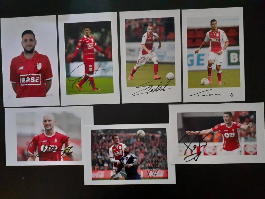 16 getekende foto's van Standard Club de Liège, Enlèvement ou Envoi, Comme neuf, Affiche, Image ou Autocollant