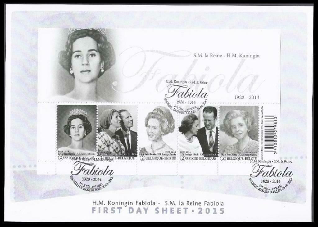 First Day Sheet BL223 Postzegels H.M Koningin Fabiola, Postzegels en Munten, Ophalen of Verzenden, Frankeerzegel, Postfris