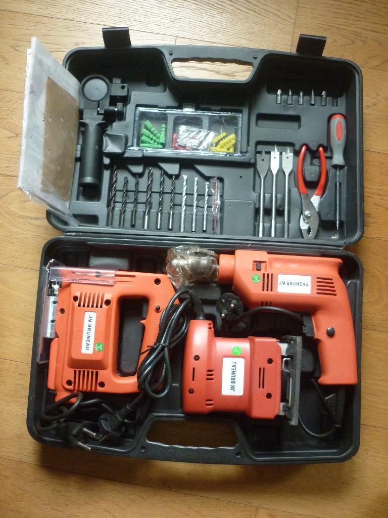 Gereedschapskoffer met Boor- Zaag- en Schuurmachine, Ophalen of Verzenden, Nieuw, 400 tot 600 watt, Boormachine