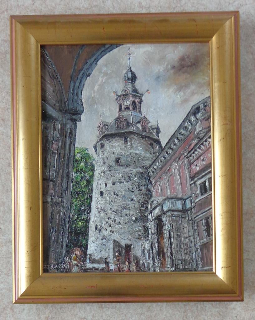 JEAN-JACQUES ROUSSEAU / BEFFROI NAMUR / OLIEVERF / 49x39cm, Antiquités & Art, Enlèvement ou Envoi