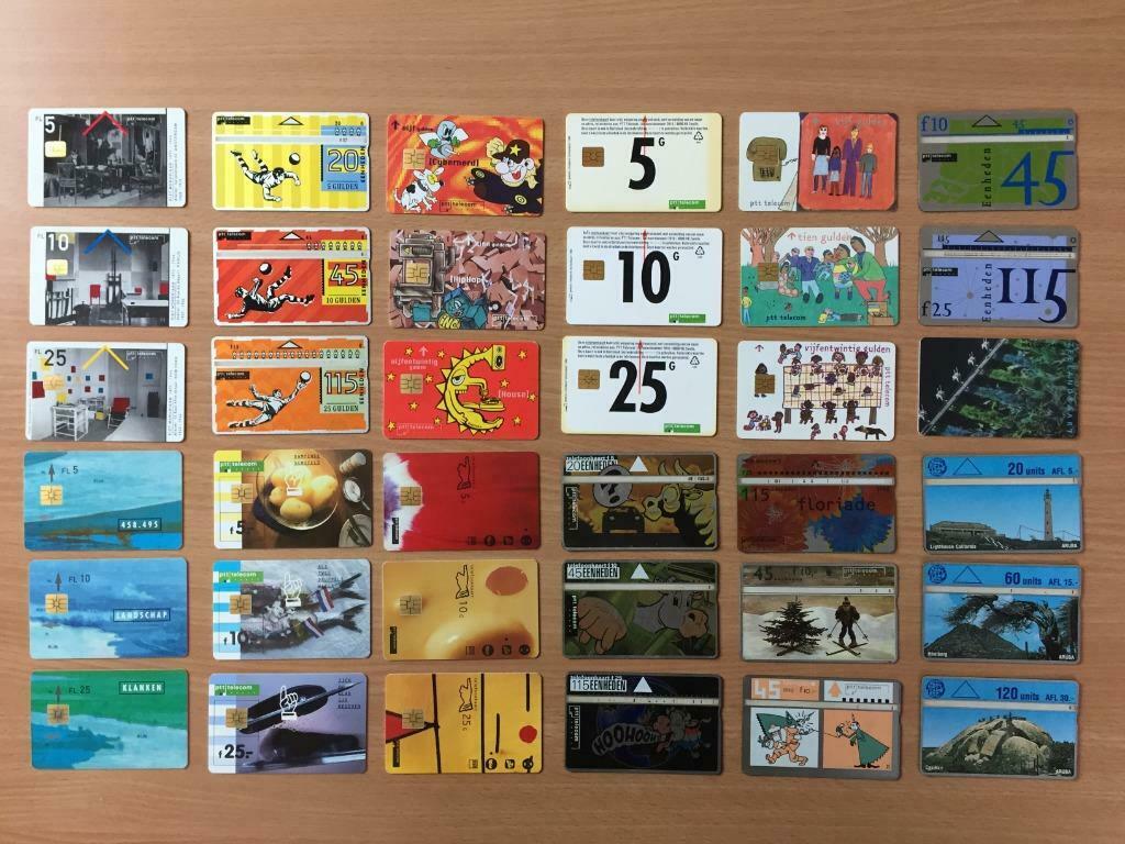 Lot van 36 Nederlandse telefoonkaarten (incl. Aruba), Verzamelen, Ophalen of Verzenden