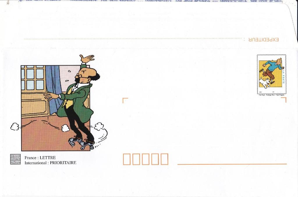 France  :  Prêt à poster neuf : Les aventures de Tintin, Enlèvement ou Envoi, Tintin