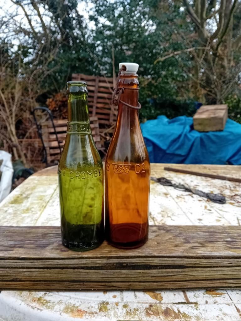 Oude vintage bierflessen brouwerij Crombé Zottegem, Enlèvement ou Envoi