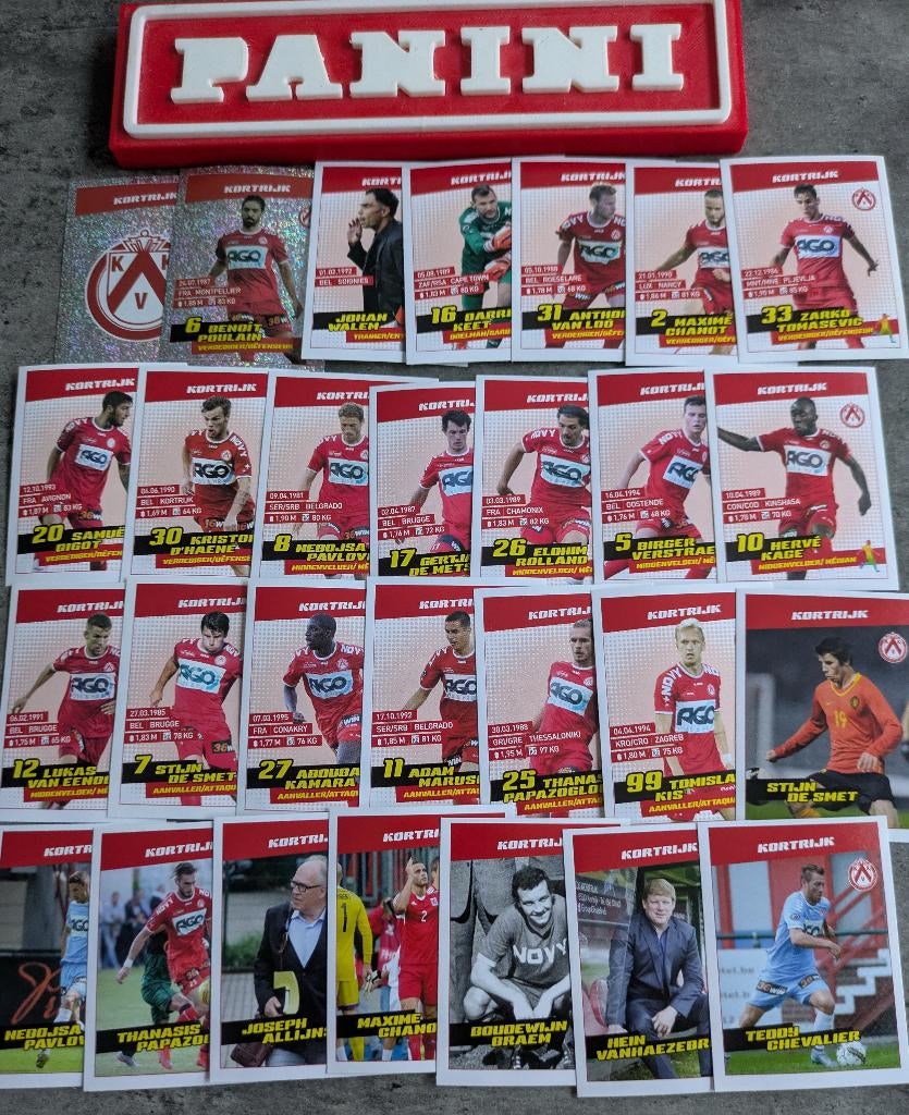 Panini FOOTBALL 2016 28 STICKERS  KVK KORTRIJK   VOETBAL, Ophalen of Verzenden, Nieuw