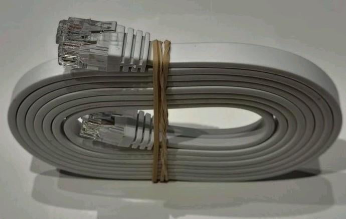 Câble réseau ethernet rj45 / internet cat6 plat blanc - occ., Enlèvement ou Envoi, Utilisé