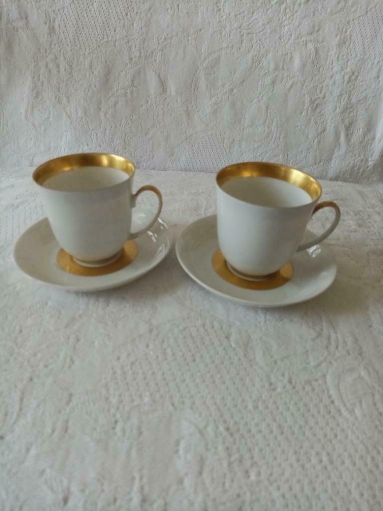 Pair de tasse à café en porcelaine Allemande 60s, Antiquités & Art, Antiquités | Porcelaine, Enlèvement ou Envoi