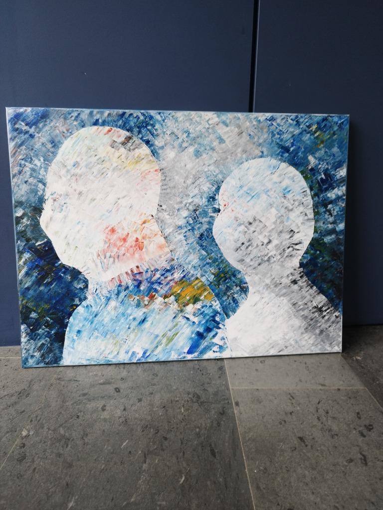 GROOT modern abstract schilderij 80x60 cm, Antiek en Kunst, Ophalen