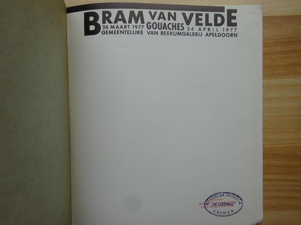 Bram van Velde, 1977 gouaches, Appeldoorn, Ophalen of Verzenden, Gelezen, Schilder- en Tekenkunst
