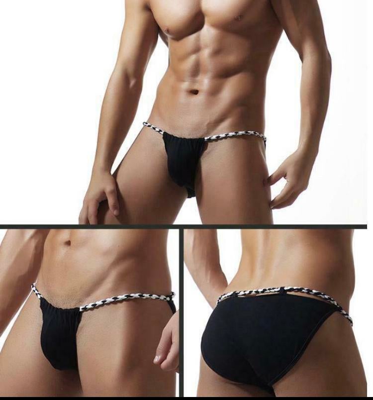 Tanga en corde noir taille M, Envoi, Noir