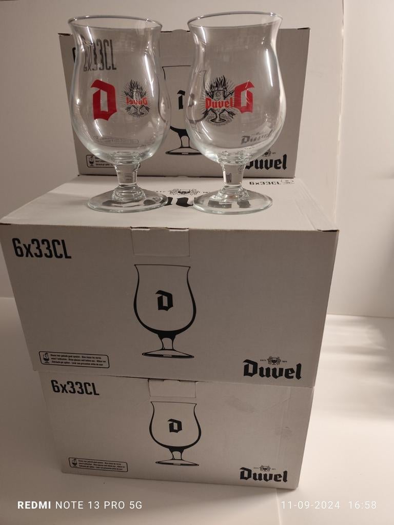 Duvel glazen. Met een rode D. 18 stuks., Verzamelen, Ophalen, Nieuw